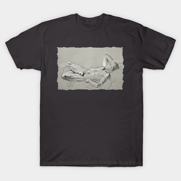 Reclining male nude T-Shirt by DarlaHallmark